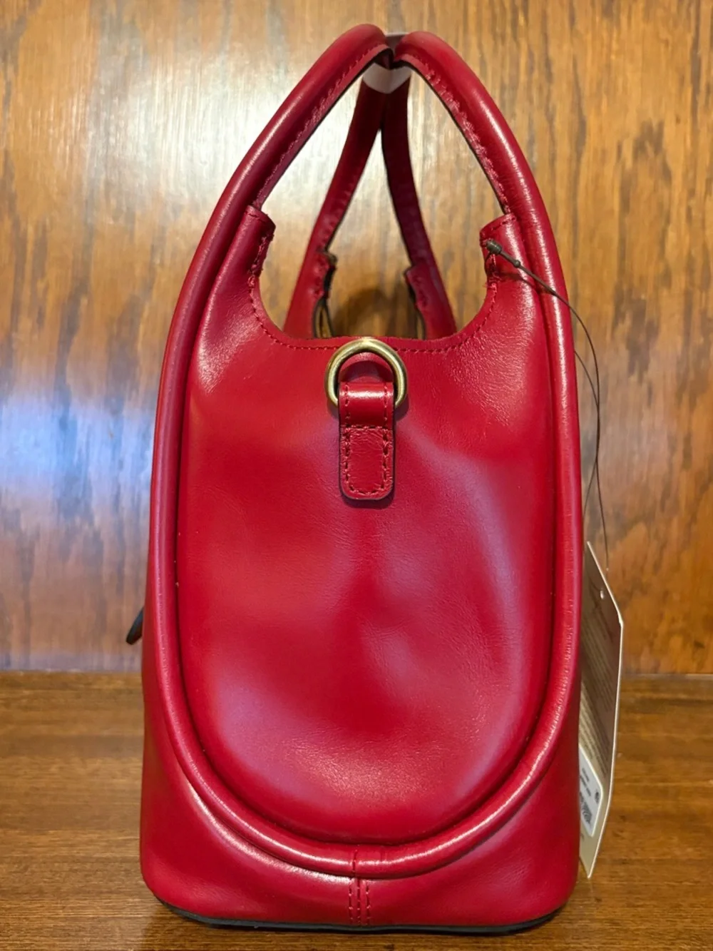 NWT-Patricia Nash-Leather-Halina-Top Handle Hobo w/Strap-Buckle-Berry Red-$199 - Picture 4 of 16